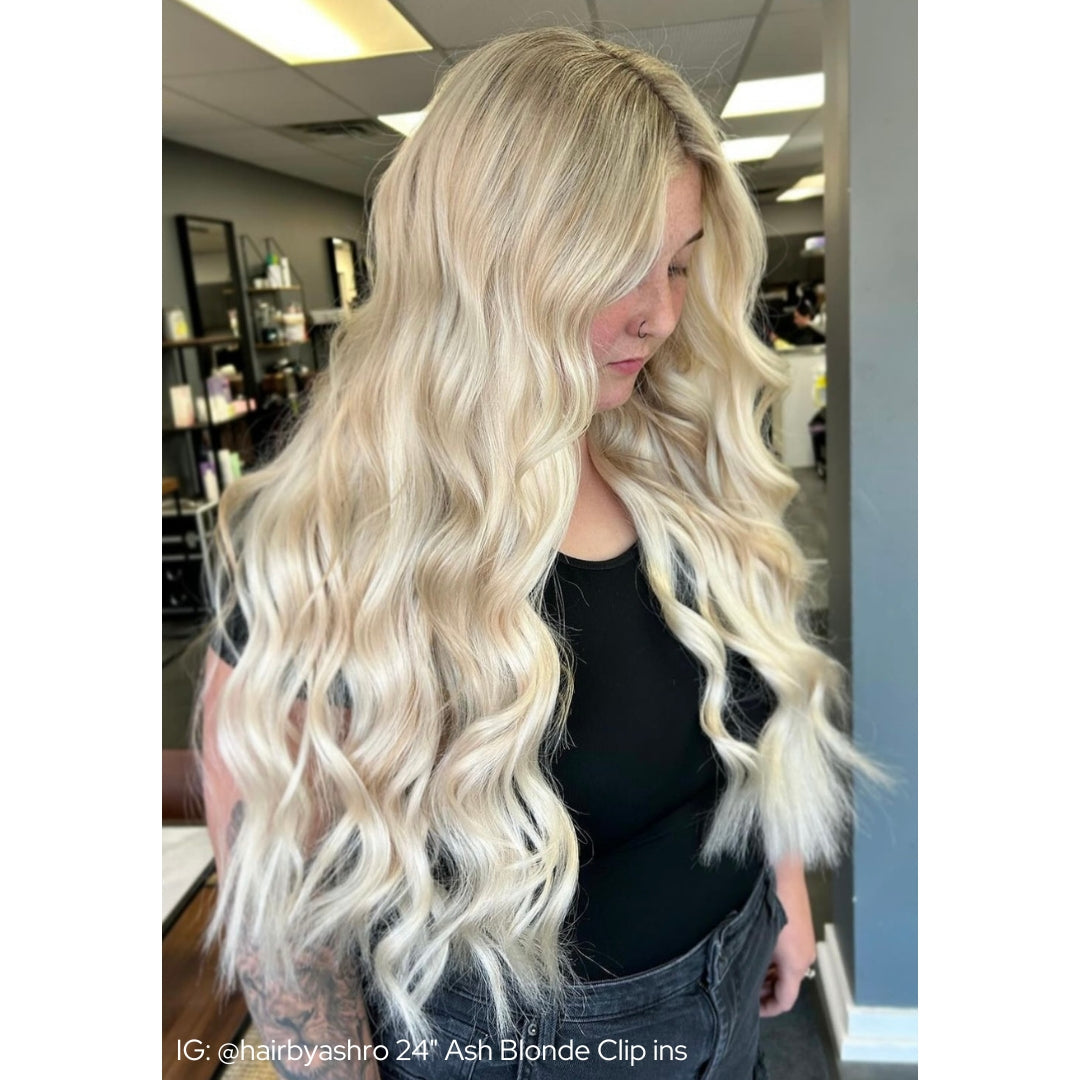 Ash Blonde (60) 22" 270g - Clip-Ins