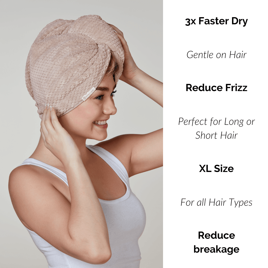 (5 Pack) Hair Drying Towel - Sand - BOMBAY HAIR