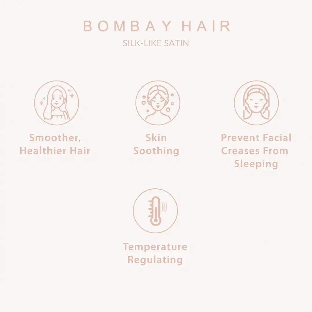 (2 Pack) Dark Grey Satin Queen Pillowcase - BOMBAY HAIR