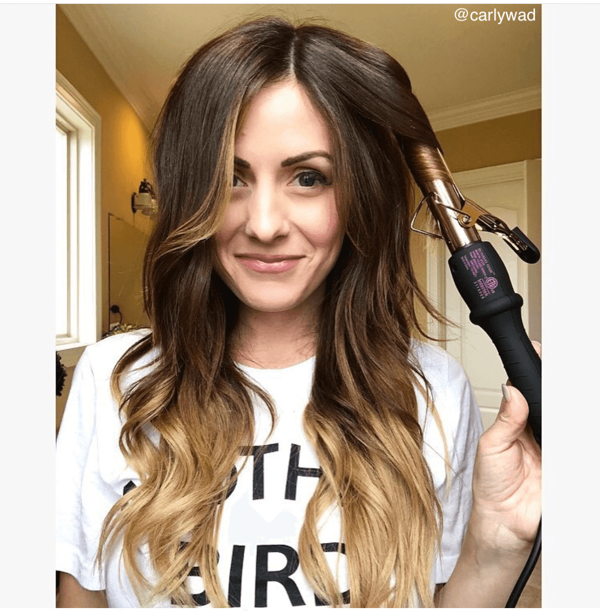 25mm Rose Gold Curling Iron With Clamp (OPEN BOX) - BOMBAY HAIR