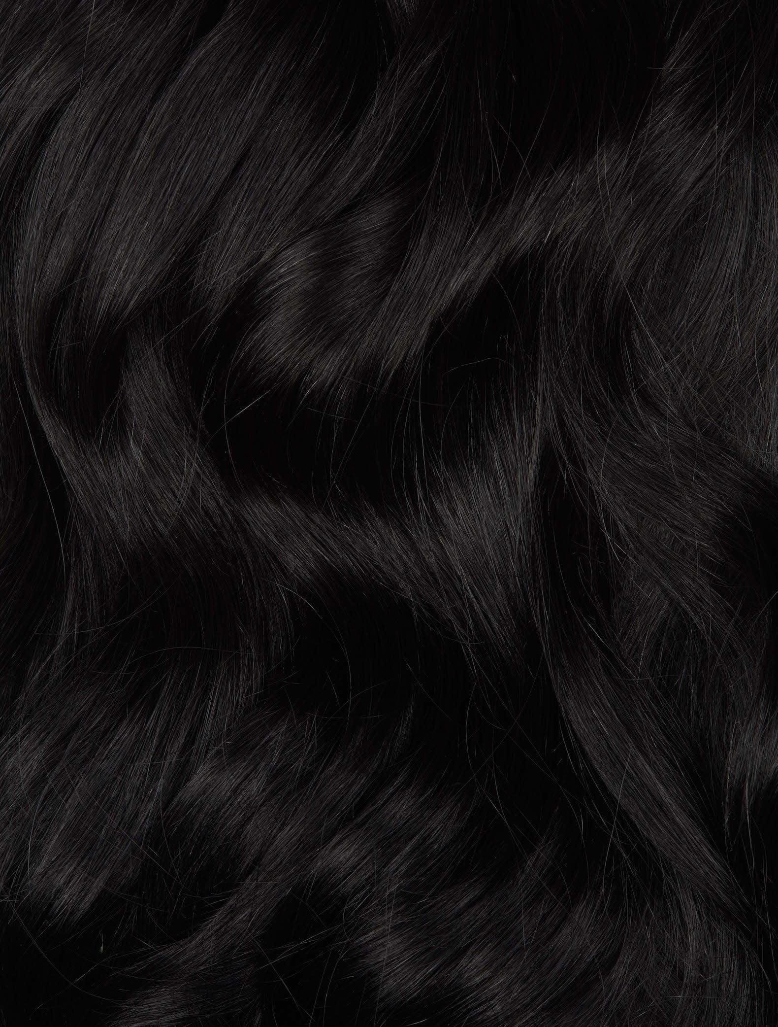 Jet Black (#1) Hand-Tied Weft - BOMBAY HAIR 