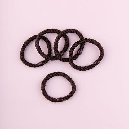 Brown No-Tug Hair Ties (5 Ties) - BOMBAY HAIR 