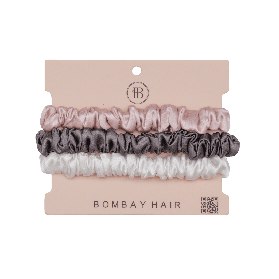 Silk Scrunchies (Skinny) - BOMBAY HAIR 