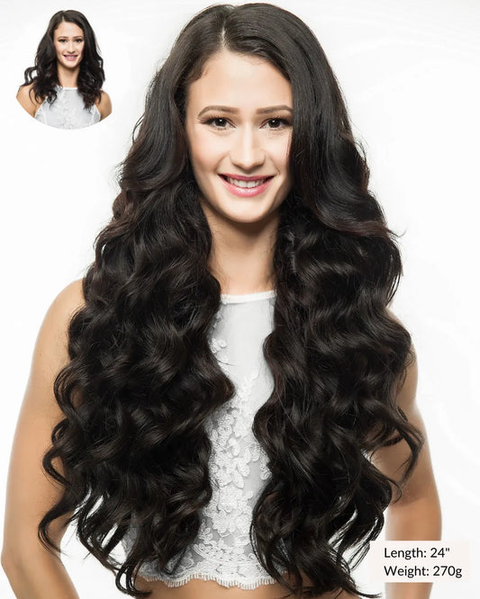 Off Black (1B) 24" 250g - Classic Clip-Ins