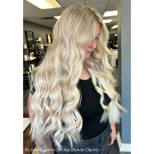 Ash Blonde (60) 22" 220g - Classic Clip-Ins