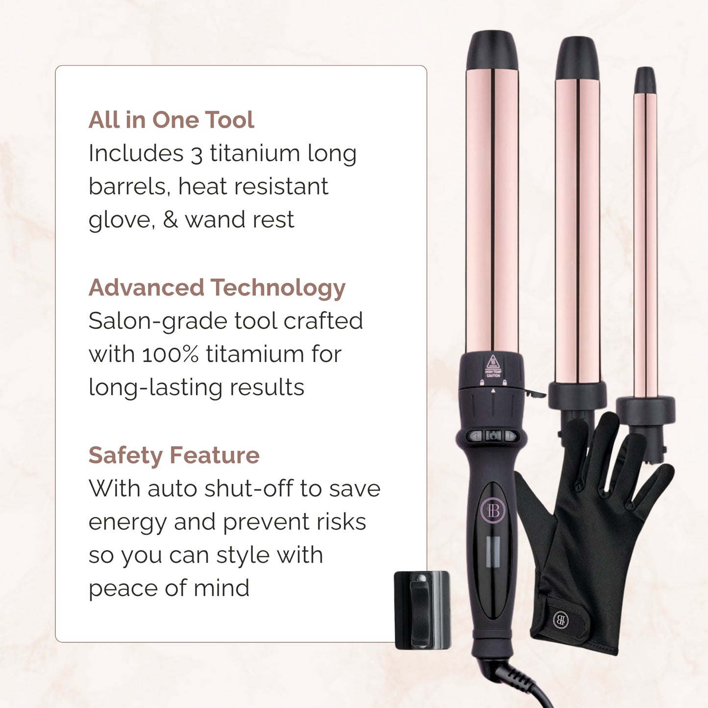 3-in-1 Curling Wand with Extended Barrels