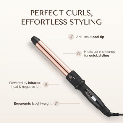Bombay Hair 25mm (1") Rose Gold Curling Wand Features