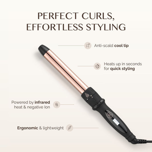 Bombay Hair 25mm (1") Rose Gold Curling Wand Features