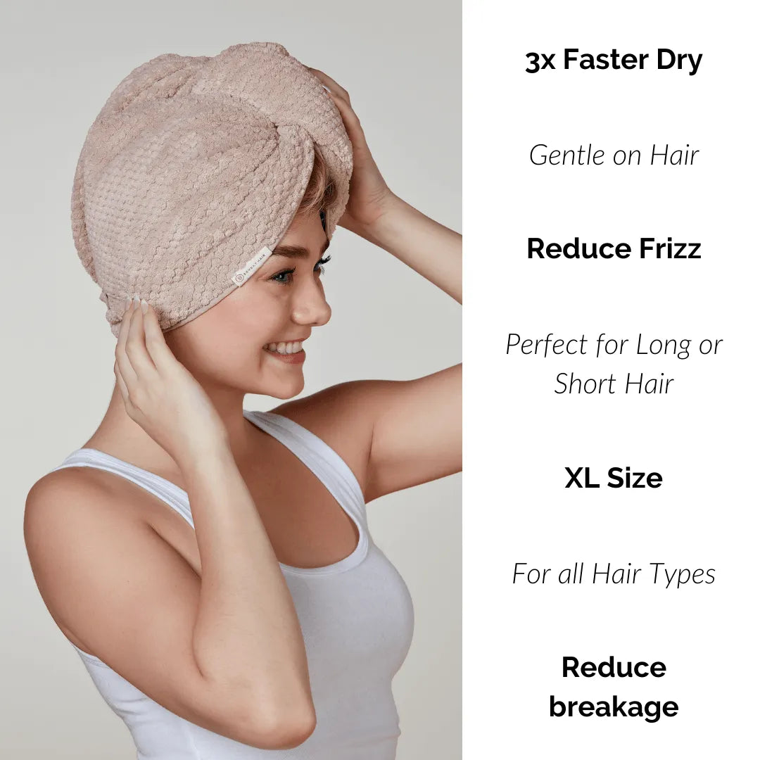 (5 Pack) Hair Drying Towel - Sand
