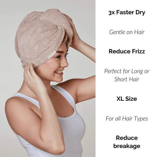 (5 Pack) Hair Drying Towel - Sand