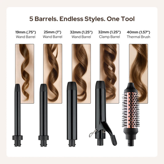 Curling Wand Set - 5 in 1 Curling Wand