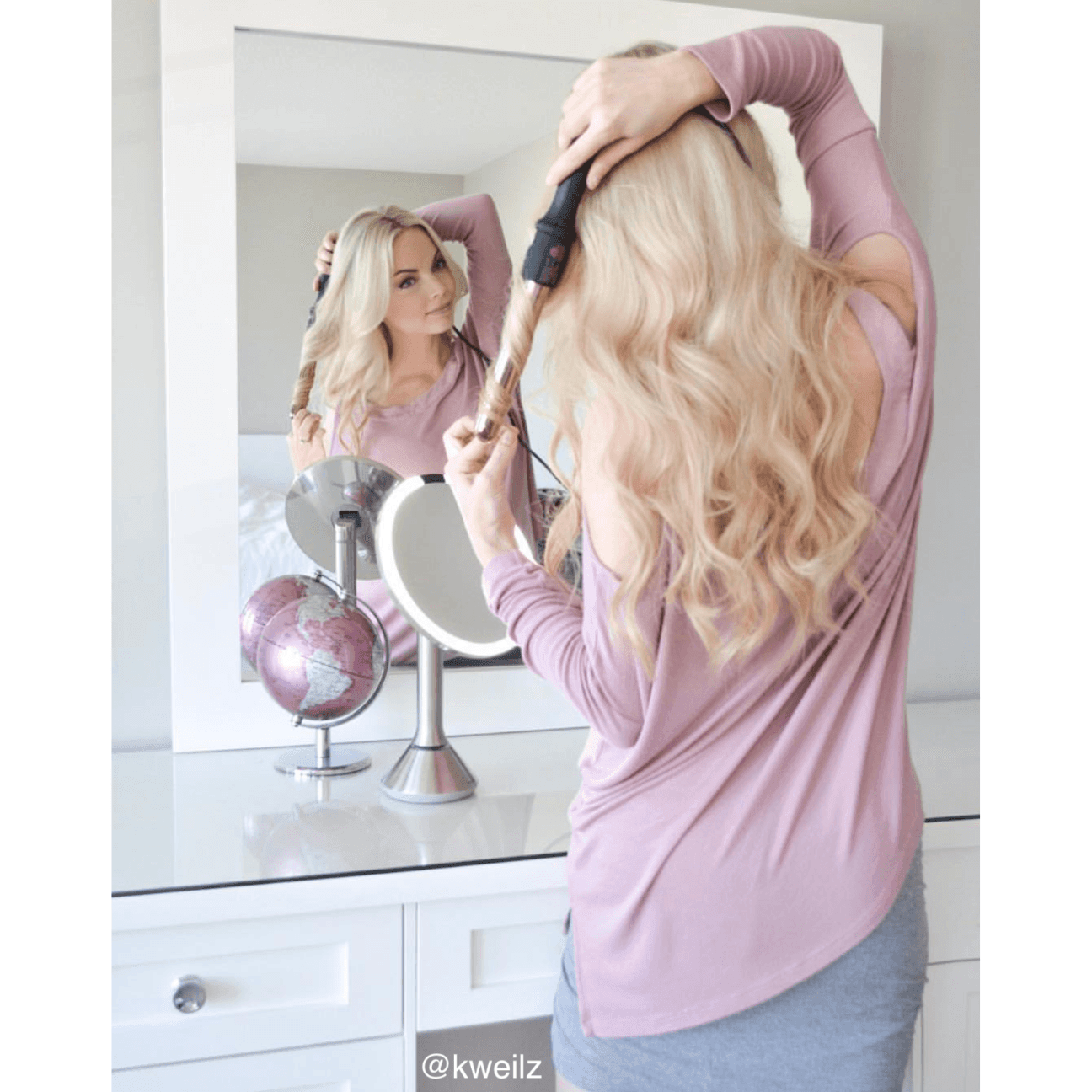 32mm (1.25") Rose Gold Curling Wand - BOMBAY HAIR 