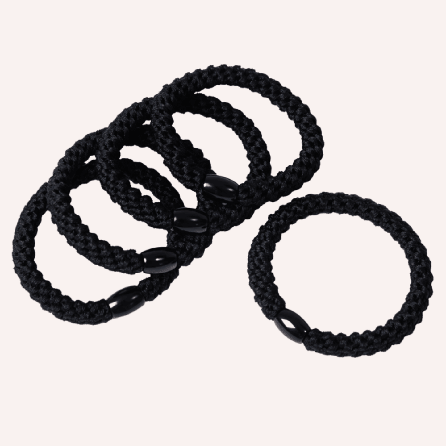 Black No-Tug Hair Ties (5 Ties) - BOMBAY HAIR 