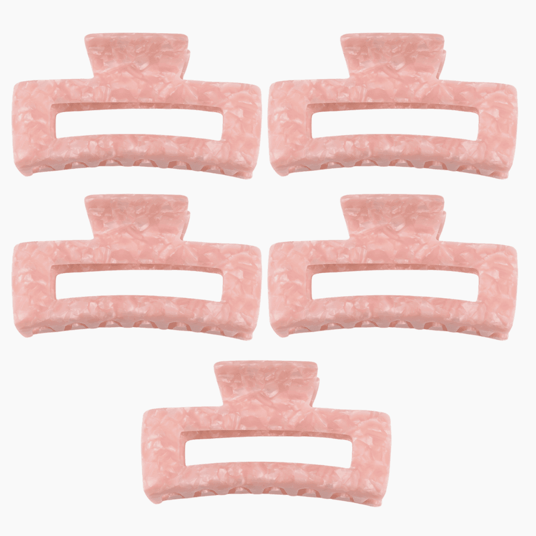 (5 Pack) Large Pink Hair Claw - BOMBAY HAIR 