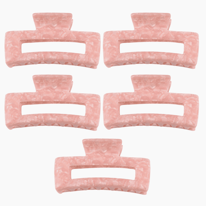 (5 Pack) Large Pink Hair Claw - BOMBAY HAIR 