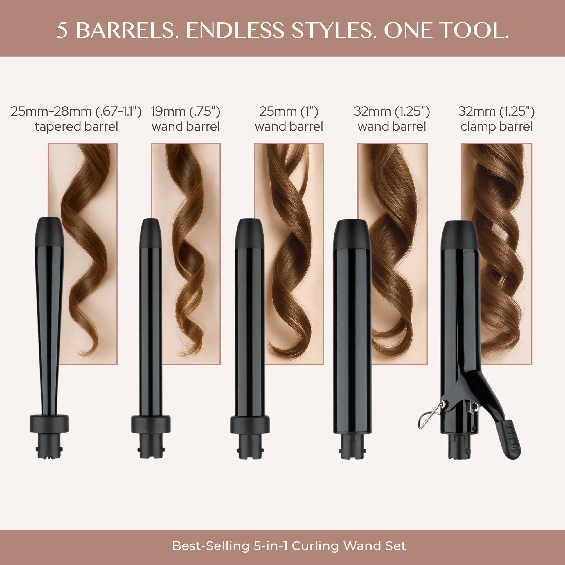 Curling Wand Set - 5 in 1 Curling Wand