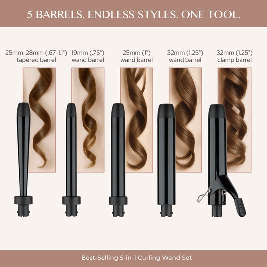 Curling Wand Set - 5 in 1 Curling Wand