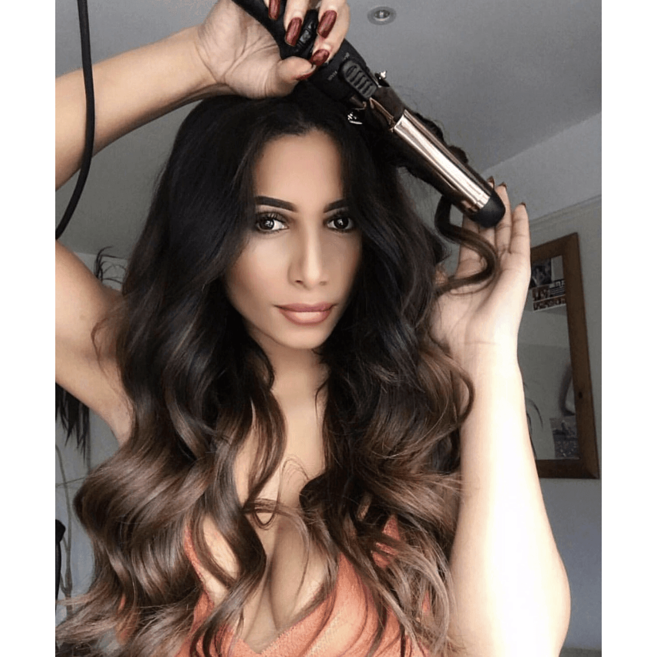 32mm (1.25") Rose Gold Curling Iron (with clamp) - BOMBAY HAIR 