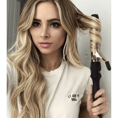 32mm (1.25") Rose Gold Curling Iron (with clamp) - BOMBAY HAIR 