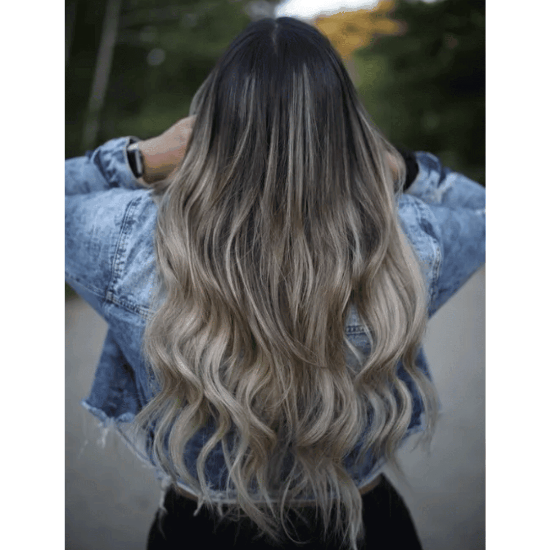 Balayage Dark Brown 2 to Ash Blonde 60C 100g Weft BOMBAY HAIR