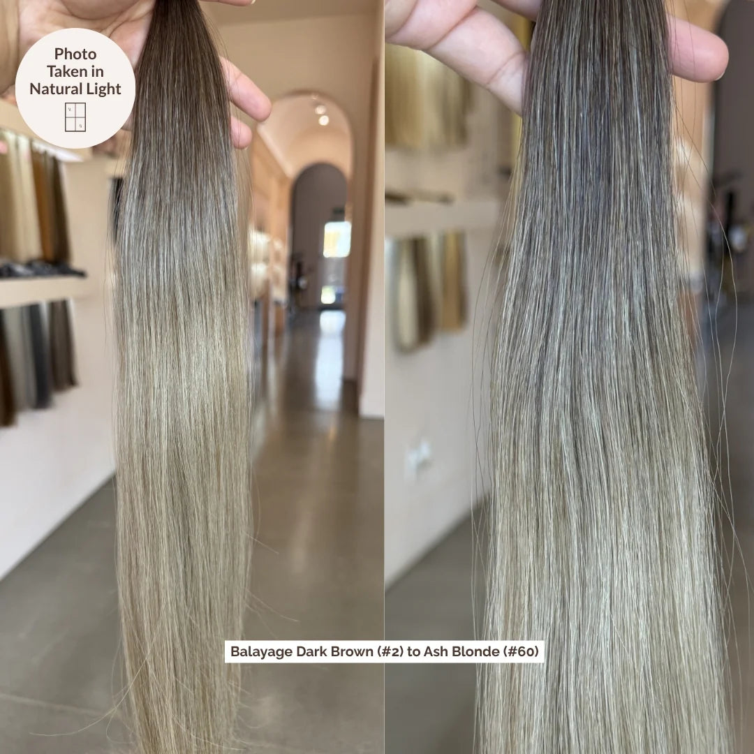 Balayage Dark Brown (#2) to Ash Blonde (#60) Tape (50g)
