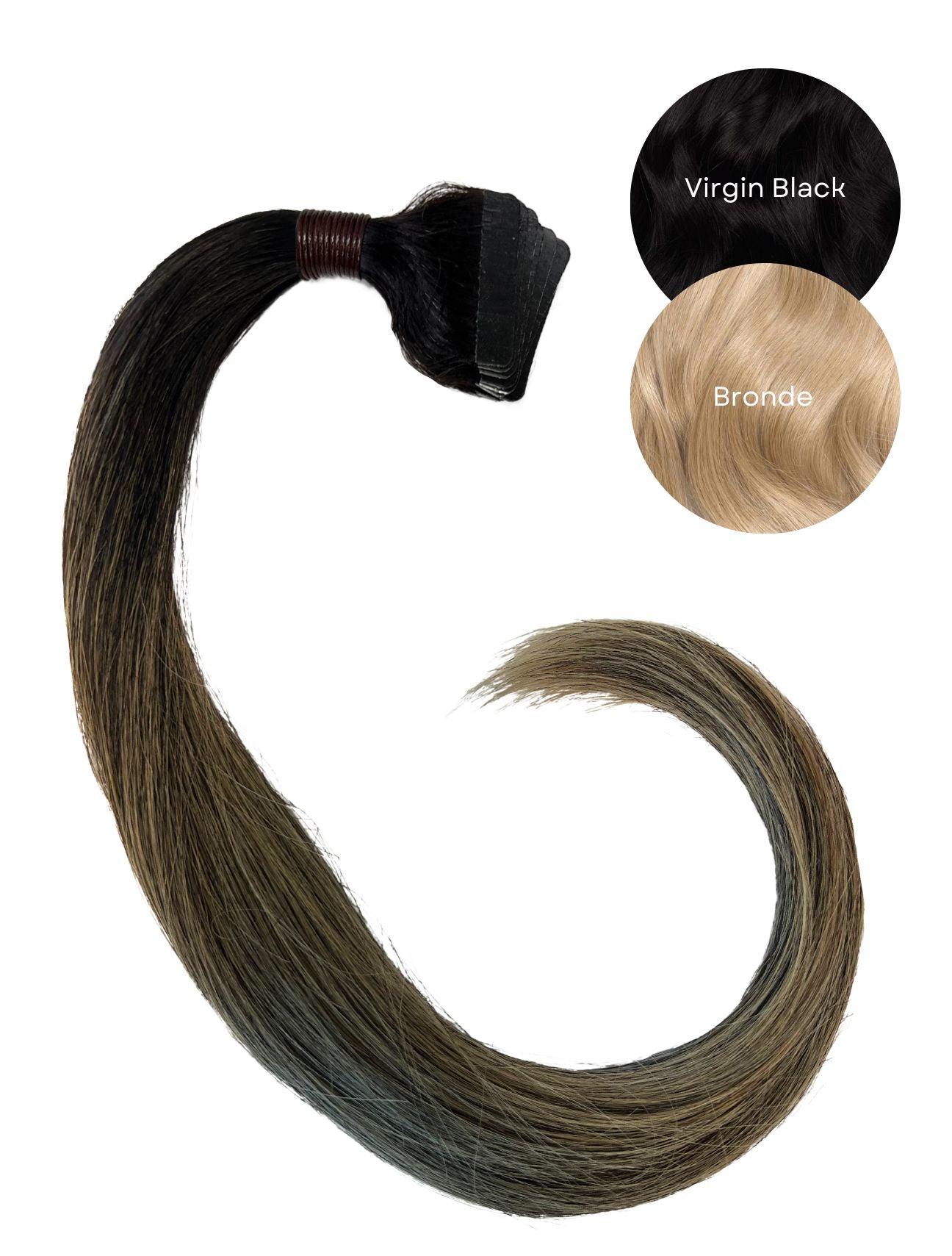 Balayage Virgin Black (#1A) to Bronde (#15C) Tape (50g) - 20" - FINAL SALE