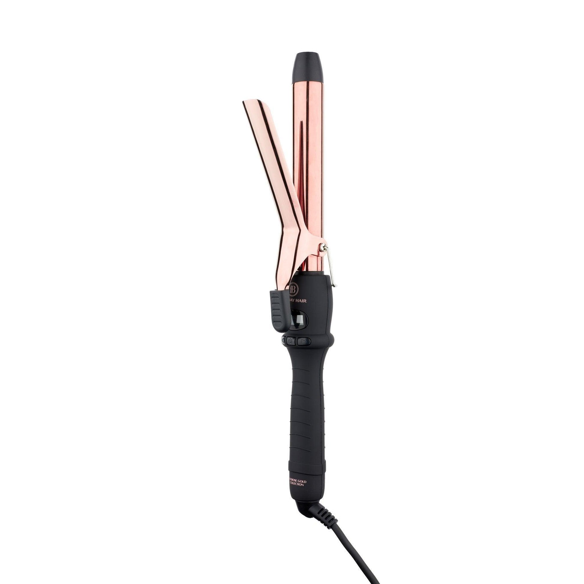 25mm (1") Rose Gold Curling Iron (with clamp) - BOMBAY HAIR 