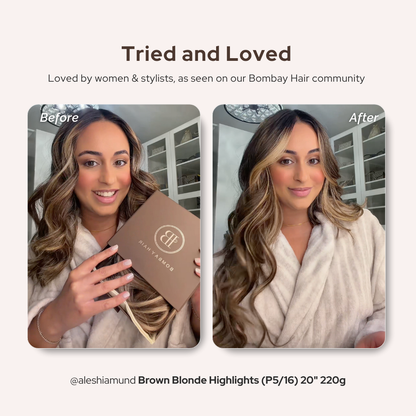 Brown/Blonde Highlights (P5/16) 22" 220g - Clip-Ins