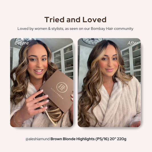 Brown/Blonde Highlights (P5/16) 20" 220g - Clip-Ins