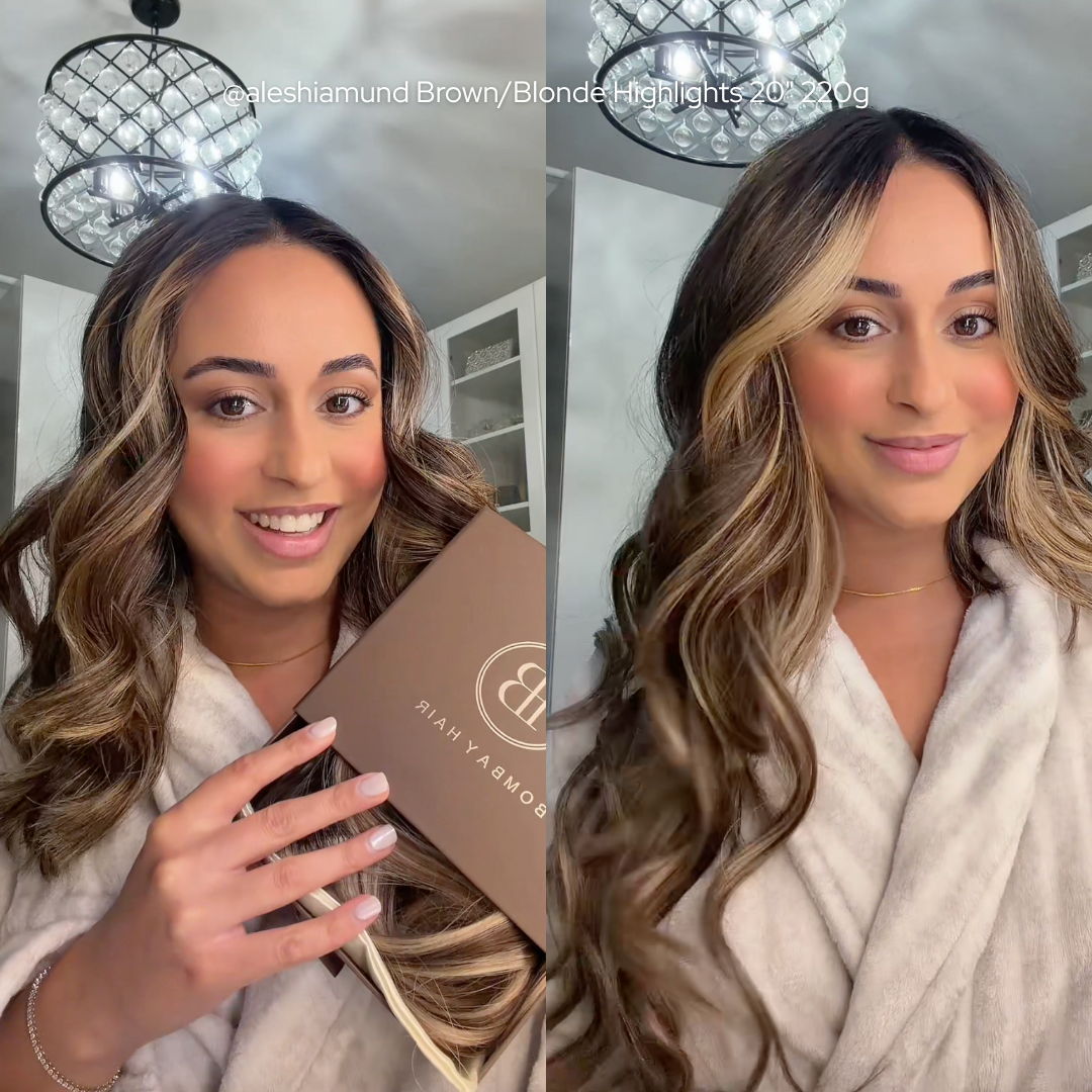 Brown/Blonde Highlights (P5/16) 18" 190g - Clip-Ins