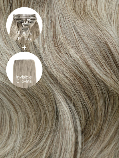 Espresso Highlight Blend (2/60) Thinning Hair and Invisible Clip-ins Bundle
