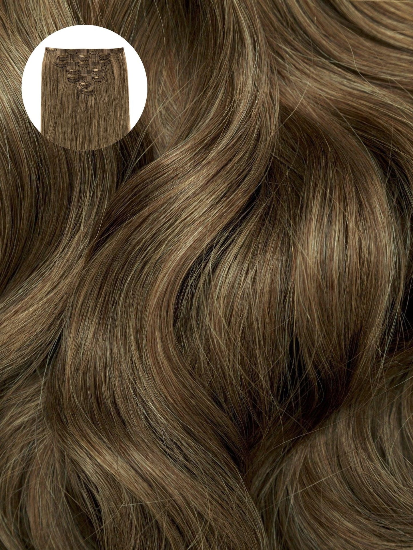 Espresso Caramel (2/5B) Seamless Clip-Ins