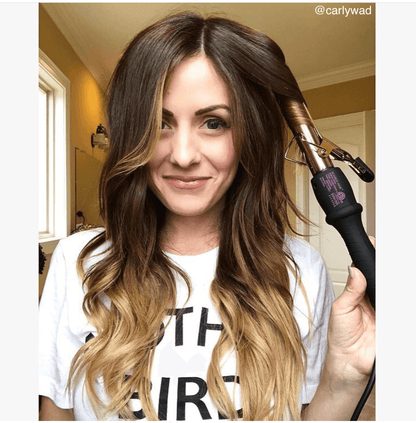 25mm Rose Gold Curling Iron With Clamp (OPEN BOX) - BOMBAY HAIR 