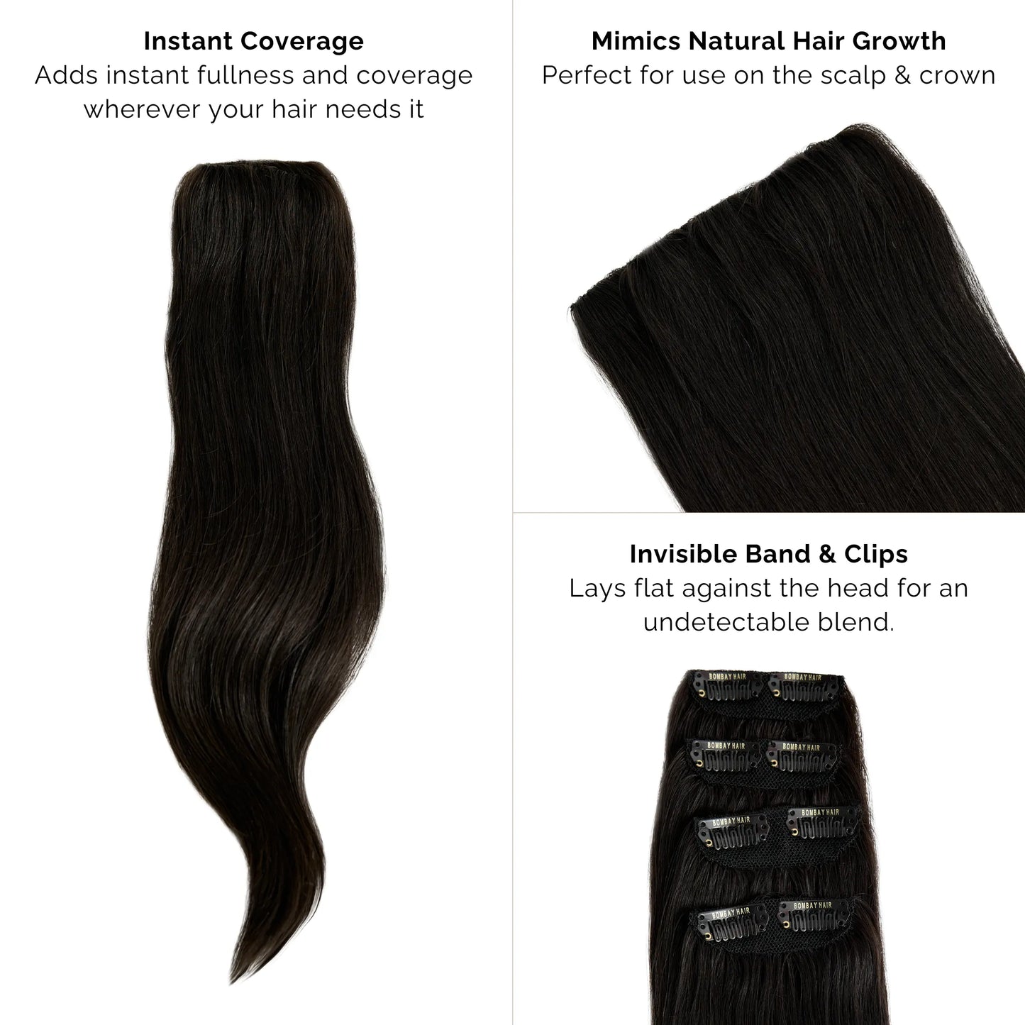 Dark Brown (2A) Invisible Clip-ins