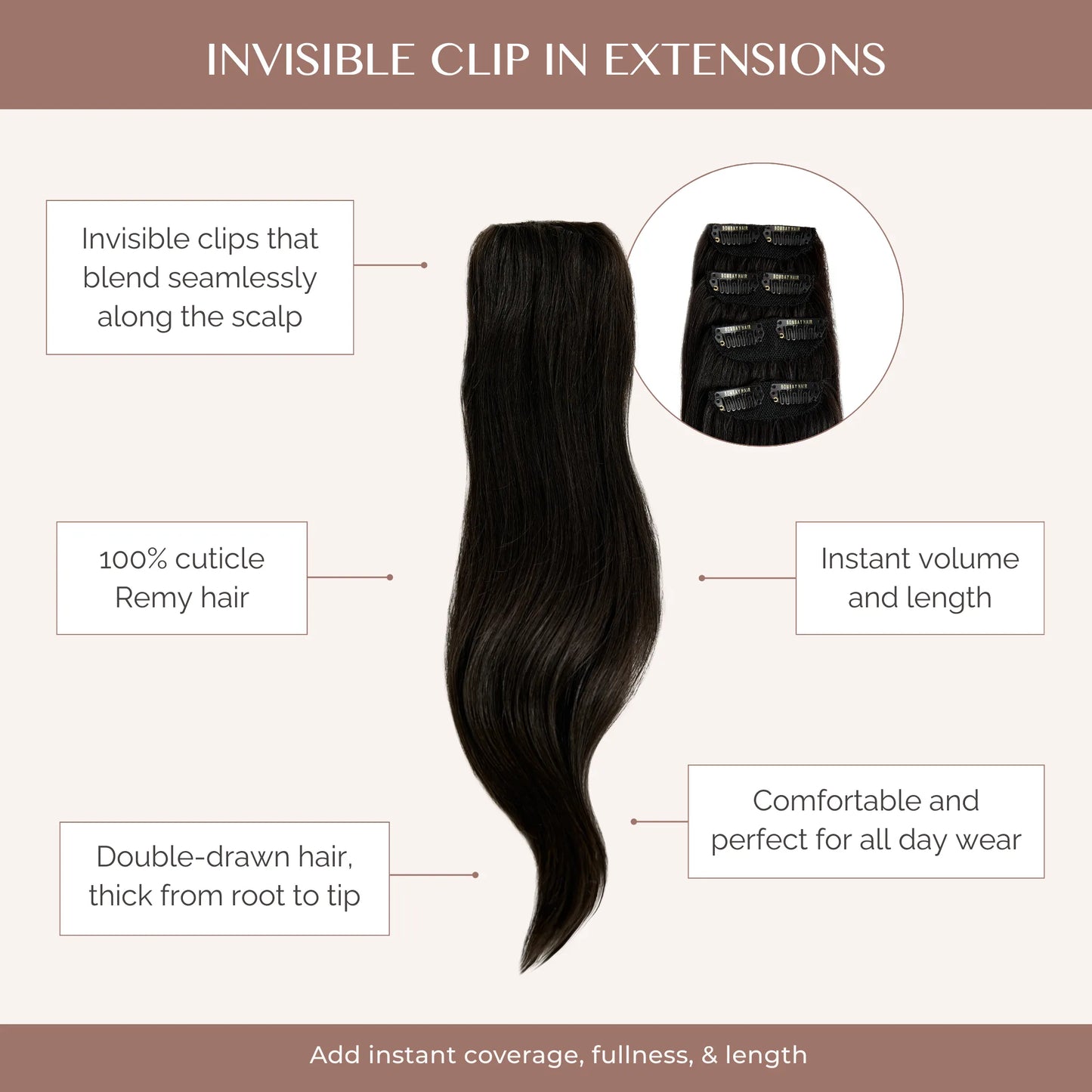 Light Grey (LG) Invisible Clip-ins