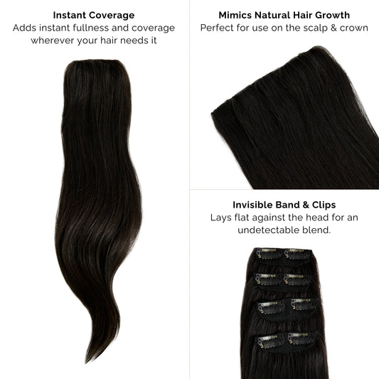Jet Black (1) Invisible Clip-Ins