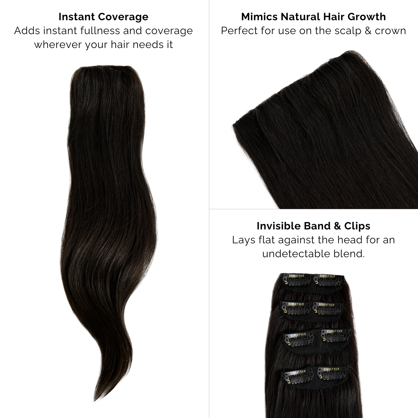 Caramel Brown (4) Invisible Clip-ins