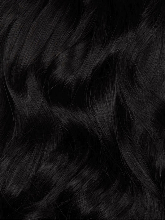 Jet Black (1) Thinning Hair and Invisible Clip-Ins Bundle