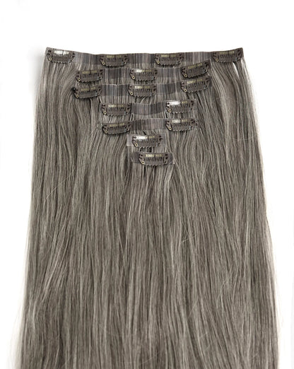 Light Grey (LG) 18" (150g) Seamless Clip-Ins