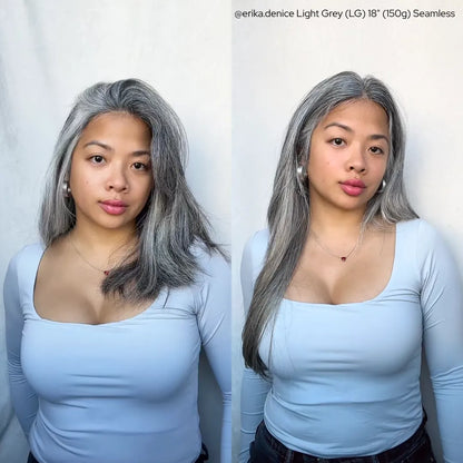 Light Grey (LG) 18" (150g) Seamless Clip-Ins