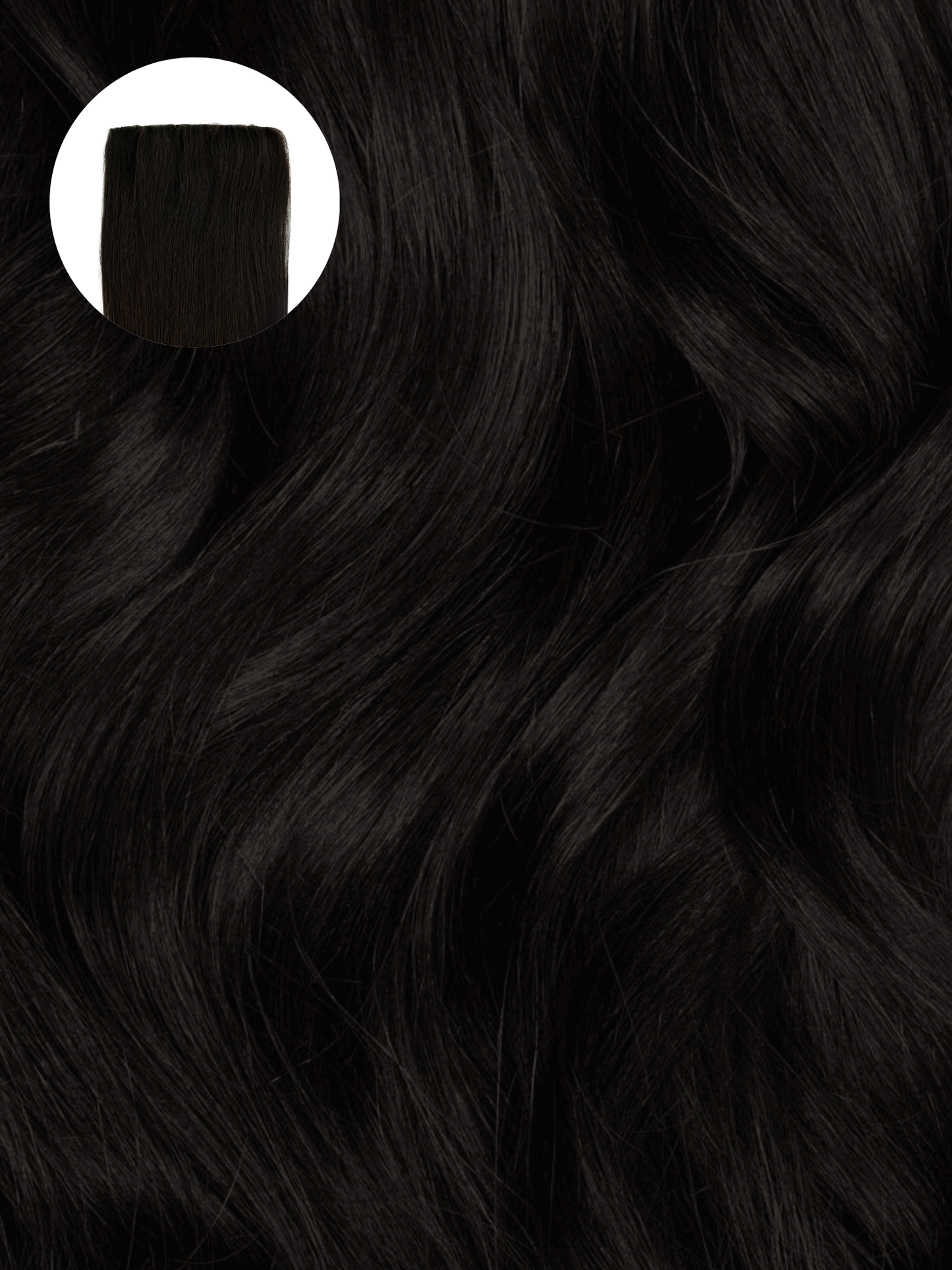Natural Black (1A) Invisible Clip-Ins