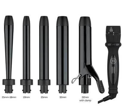 Curling Wand Set - 5 in 1 Curling Wand (backorder, late July) - BOMBAY HAIR 