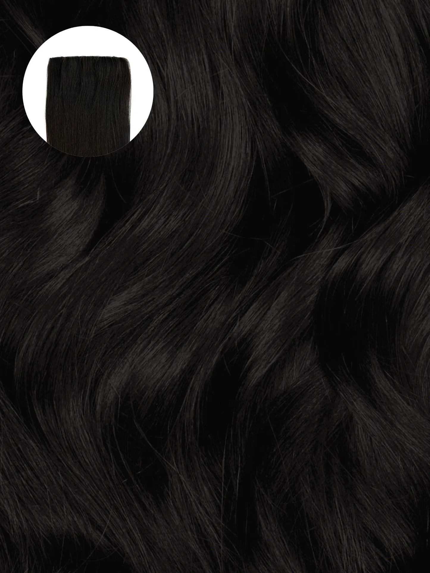 Off Black (1B) Invisible Clip-ins