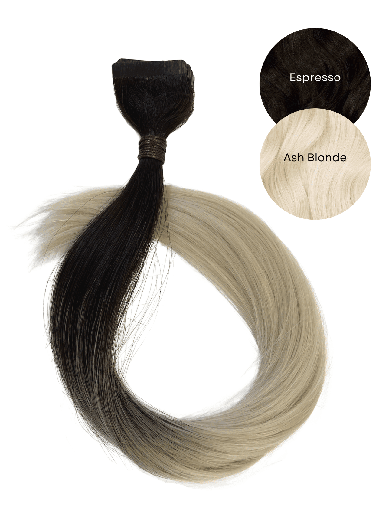 Ombre Espresso (#1C) to Ash Blonde (#60C) Tape (50g) - 20" - BOMBAY HAIR 