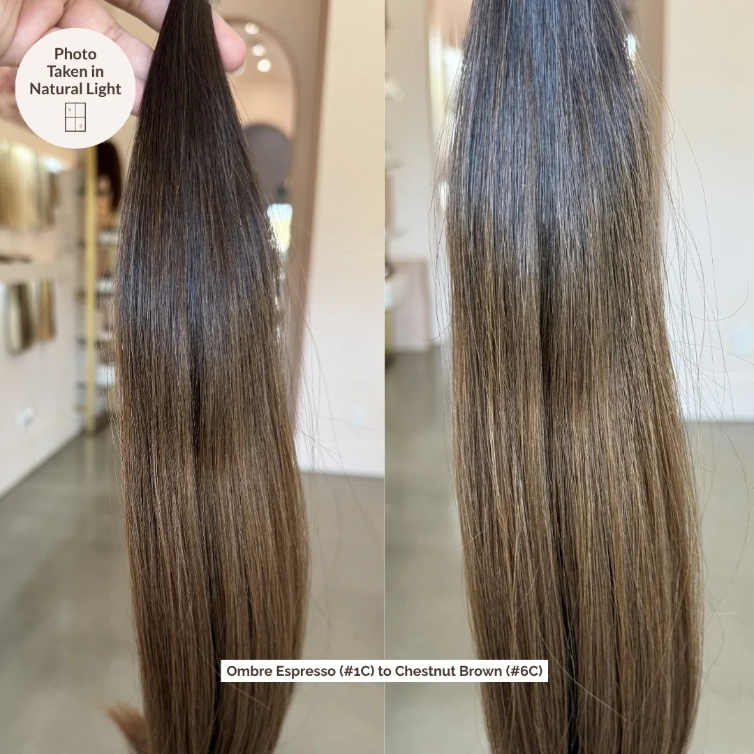 Ombre - Espresso (#1C) to Chestnut Brown (#6C) Keratin Tip