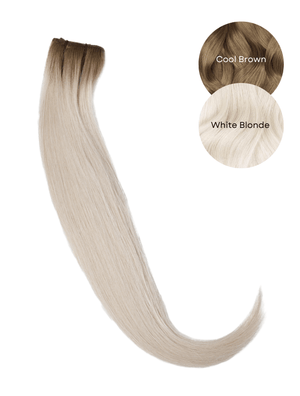 Rooted Cool Brown (10C) to White Blonde (60B) 100g Weft