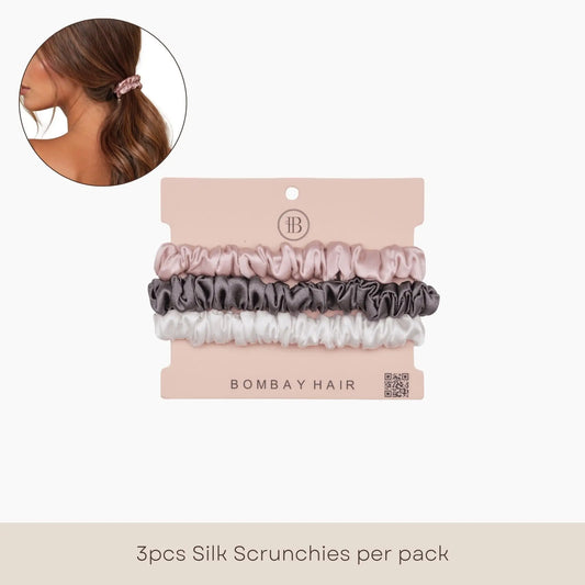 White Silk Pillowcase (Queen) + Scrunchies