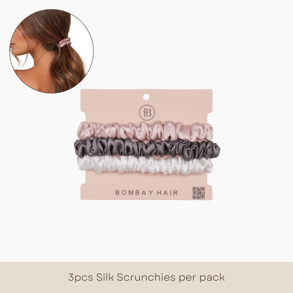 Pink Silk Pillowcase (Queen) + Scrunchies