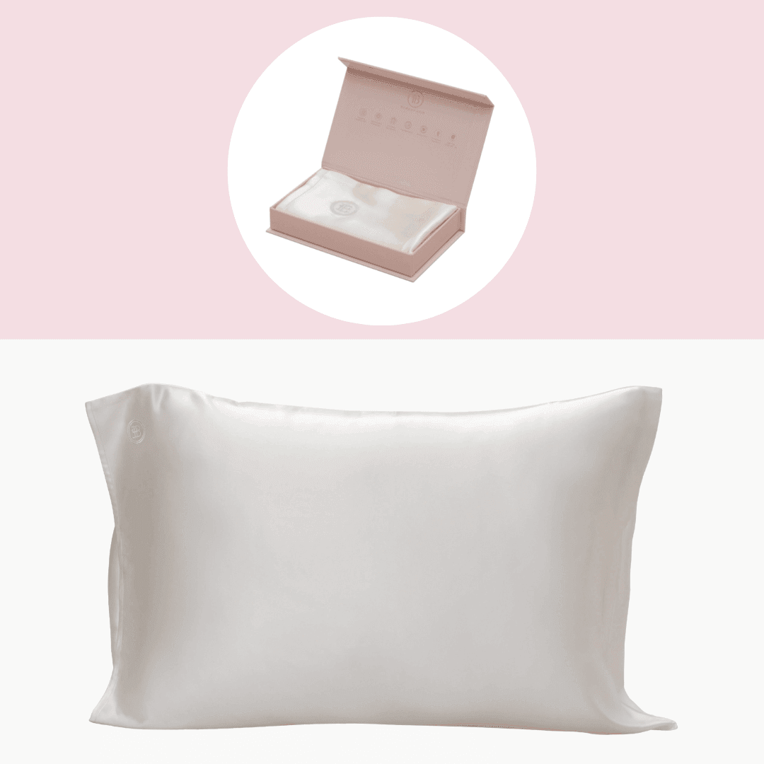 Silk Pillowcase - Queen (White) - BOMBAY HAIR 