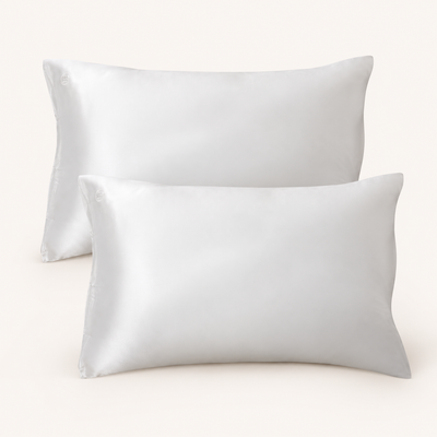 (2 Pack) White Satin Queen Pillowcase — refreshed product image